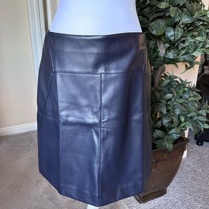 Ann Taylor Factory dark navy vegan leather skirt